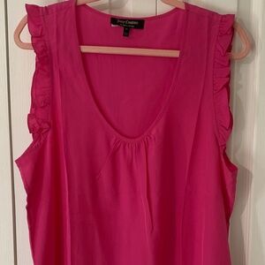 XL Juicy Couture hot pink silk ruffled tank